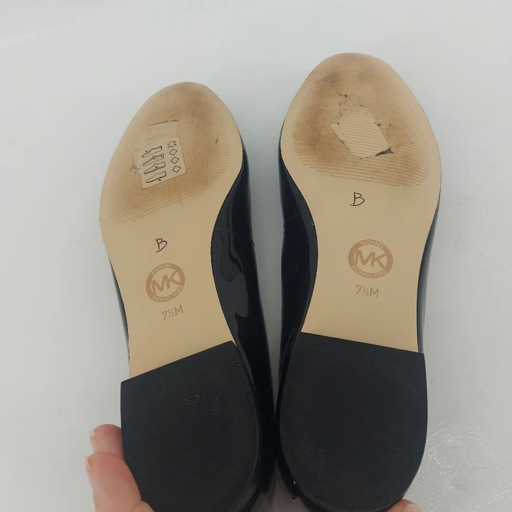 Michael Michael Kors DENA Ballet Flats Black Patent Leather Size 7.5 - Picture 8 of 9